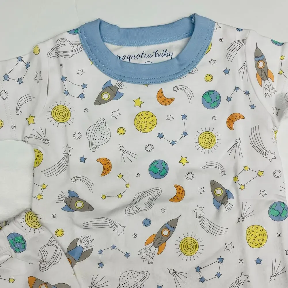 NWT Magnolia Baby Size 12/18M Out of this World Blue Pajama Short Set